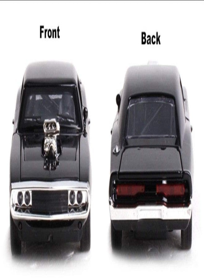 AHBHT Kids Model 1:32 FF8 Die Cast Metal Car Pull Back Action Opening Doors with Realistic Engine Sound Lights Toy Car Gift for Boys - Black - Image 4